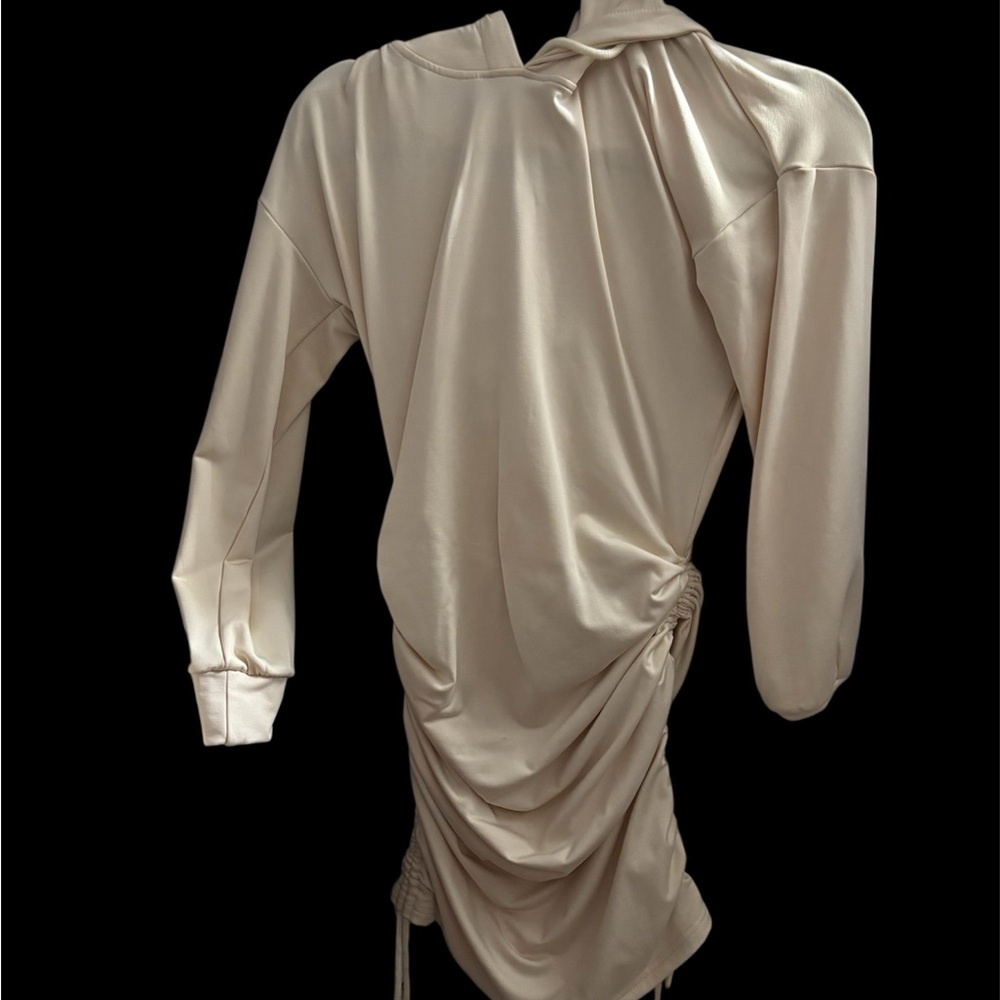 Elegant Cream Ruched Dress